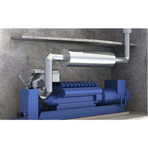 Edelstahlschornstein Jeremias DW-POWER 57 Montagebeispiel Edelstahlschornstein Jeremias DW-POWER
